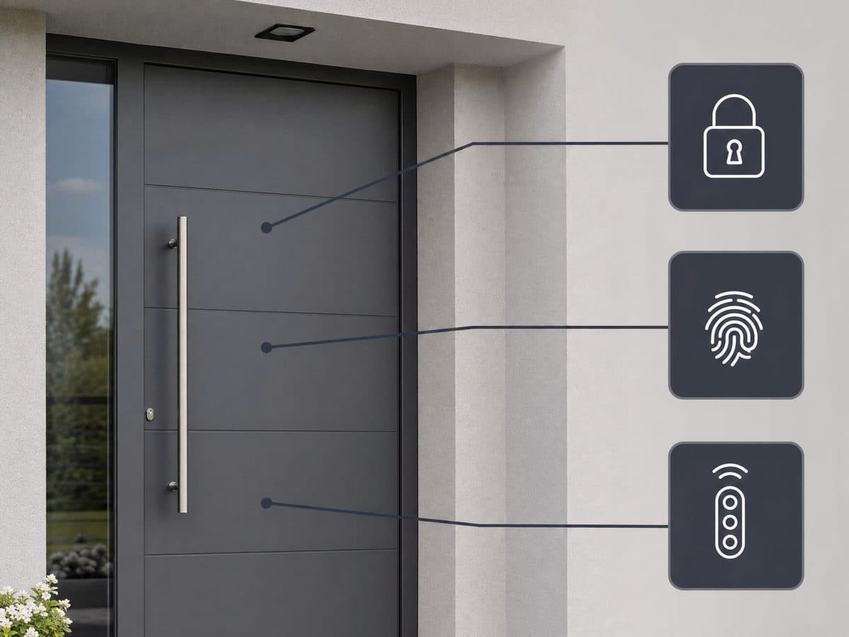 Zamek elektromotoryczny w drzwiach wejściowych zintegrowany z kontrolą dostępu